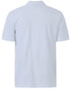 A light blue men's cotton stretch polo shirt with a collar, featuring short sleeves and a logo.