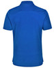 A blue men's bamboo charcoal corporate short-sleeve polo shirt featuring a logo.