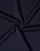 Navy blue fabric with a textured pattern, featuring a subtle sheen and a swirl design.
