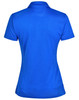 A blue ladies' polo shirt in bamboo charcoal fabric, featuring a fitted design and a collar. Includes a logo.