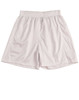 Light grey sports shorts with an elastic waistband, featuring a simple design and pinstripe pattern.