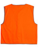 An orange safety vest with grey trim, featuring a simple design and no visible logos.