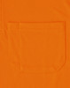 An orange unisex polo shirt featuring a textured fabric and a chest pocket. It has a logo on it.