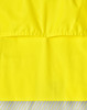 A bright yellow long-sleeve safety shirt featuring segmented reflective tape at the bottom. It includes a logo.