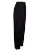 Black adult fleecy track pants with a relaxed fit and elastic waistband. Features include a drawstring and a logo.