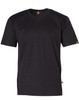 A short-sleeve black work t-shirt featuring textured shoulder detailing and a small logo.
