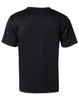 A black kids’ cooldry short sleeve tee featuring a plain design and a logo on the back.