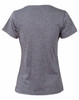 A heather grey short-sleeve women’s tee featuring a rounded neckline and a small logo.