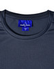 A navy blue ultra lightweight performance T-shirt with a tag featuring a logo.
