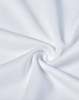 A white, lightweight fabric in a twisted pattern, showcasing its soft texture and breathable quality.
