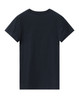 A ladies' premium cotton tee in navy blue, featuring short sleeves and a rounded neckline. It has a logo on the back.