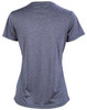 A grey short sleeve tee with a smooth fabric texture and a logo on the back.