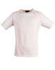 A light-coloured men's t-shirt with short sleeves and mesh detail. It features a branding logo on the neck label.