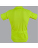 A unisex cycling top in bright yellow with a back pocket and a logo.