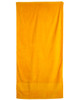A bright yellow terry velour beach towel measuring 75x150 cm, featuring a textured surface and a solid design.