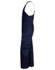A navy blue cotton drill overall with an action back design, featuring multiple pockets and a branded logo.