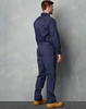 Men's cotton drill cargo pants in navy with knee pads, featuring multiple pockets and a fitted design.