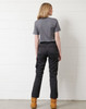 Unisex utility stretch cargo work pants in black, featuring multiple pockets and a fitted design.