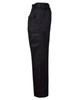 Black cargo pants featuring a drill pant pocket on the leg and a regular fit, with one logo.