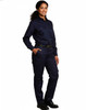 Ladies' heavy cotton pre-shrunk navy cargo pants with multi-functional pockets, styled with a matching shirt.