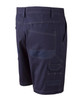 Lightweight semi-fitted navy work shorts with multiple pockets and a branding logo.