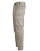 Unisex cotton stretch ripstop work pants in a tan colour, featuring multiple pockets and a branding logo.