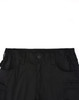 Black unisex cotton stretch ripstop work shorts featuring a button closure and multiple pockets, with a branded logo.