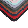 A collection of PU leather desk mats in various colours, featuring stitched edges and a smooth finish.