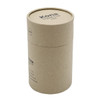 A travel cup packaged in a cylindrical cardboard container, featuring a simple design with a logo.
