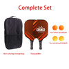 A complete Fiberglass Pickleball Set featuring two paddles, two indoor balls, two outdoor balls, and a carrying bag.
