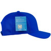 A blue Stealth Mesh Flex Cap with a mesh side design and a tag attached.