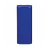 A blue flip top tin container designed for holding mints. The tin features a smooth, glossy finish.
