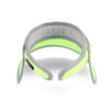 A 360° swivel sun visor hat in neon green and grey with a logo. Features a comfortable, flexible design.