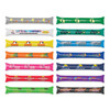 A set of inflatable promotional items in various bright colours, featuring multiple logos and designs.