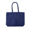 A large navy tote bag with two shoulder straps and a simple design, featuring a logo.