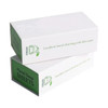 A package of travel soap sheets in white and green, featuring a logo. Suitable for hand cleaning and skin care.