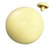A stress toy shaped like a mushroom in pale yellow, featuring a smooth, rounded cap and a small stem.