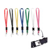 A collection of lanyard flash drives in various colours: black, yellow, green, white, pink, blue, and red, with a USB connector.