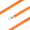 An orange bootlace lanyard featuring a silver clip for attachment.