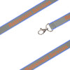 A grey safety lanyard with blue edging and a clip, featuring the phrase "Retirement Services" in orange.