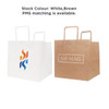Two flat handle kraft paper bags are displayed: one white with a logo and one brown with a "AIR MAIL" design.