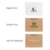 A small crosswise paper bag with a rope handle, featuring various print options on a white and brown background.