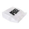A white Tyvek cooler lunch bag with a logo, featuring a sleek design and a spacious interior.