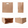 A brown kraft paper bag with a handle, featuring multiple angles to showcase its design and structure.