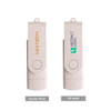 A double-end eco swivel Type C flash drive in grey with branding options. Features two printing styles.