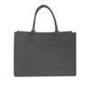 A customizable felt tote bag in grey with two sturdy handles and no visible branding.