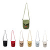 Small size canvas shoulder bags in various colours including olive green, black, red, beige, yellow, and light blue.