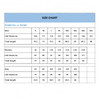 A size chart displaying measurements for men's, women's, and kids' T-shirt sizes, including chest and total lengths.