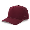 A maroon mesh back performance rope cap with a structured design and small ventilation holes on the sides.