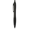 A black recycled pen with a smooth finish and a textured grip, featuring a clip on the side.